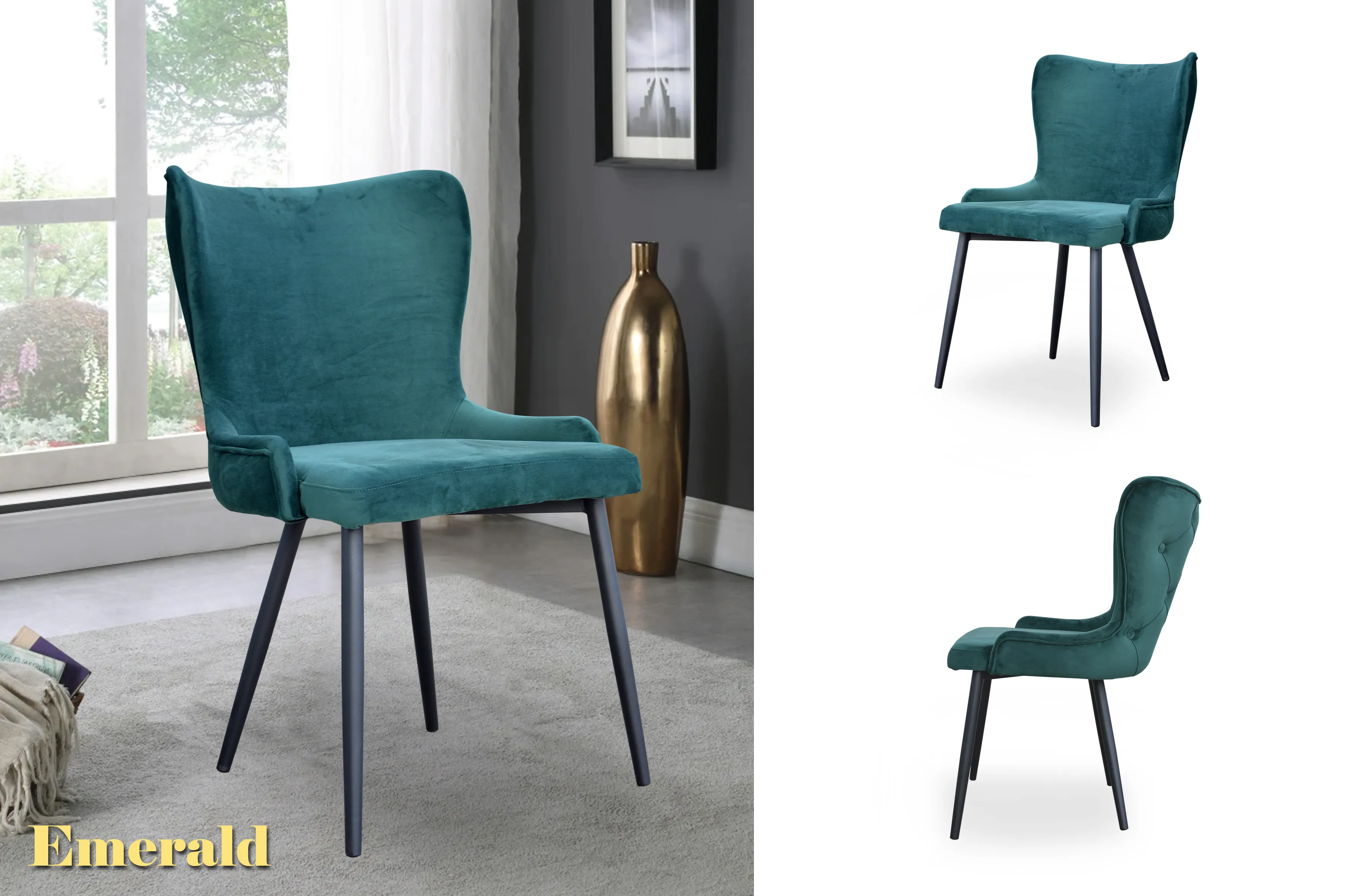 emerald zelena stolica, elegancija, kvalitetna stolica